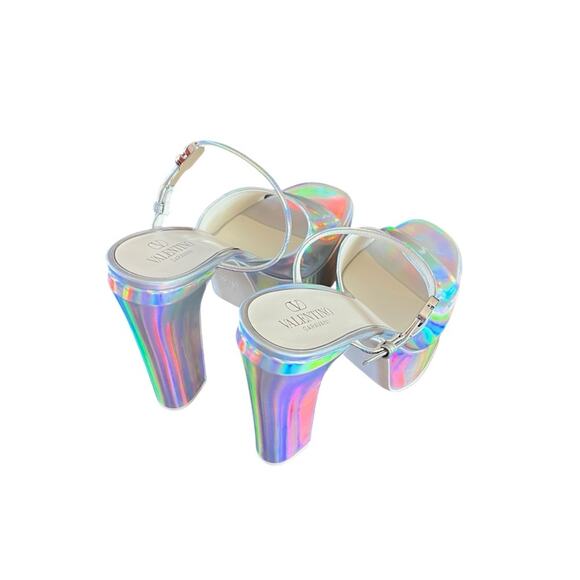 Valentino Garavani Iridescent  Platform High Heel Sandals NEW EU 40 US 10 - Picture 9 of 16